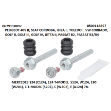 К-т напрямних супорта задн. Mercedes 124, 201, 202; VW Golf II/ III/ IV, Jetta II, Passat B2/3/4