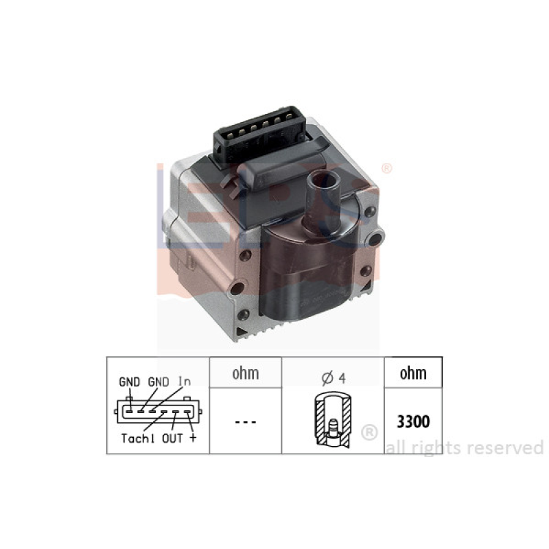 Котушка запалювання SEAT IBIZA II, TOLEDO I; VW PASSAT, POLO, TRANSPORTER IV 1.0-2.0 85-99 Котушка запалювання SEAT IBIZA II, TOLEDO I; VW PASSAT, POLO, TRANSPORTER IV 1.0-2.0 85-99