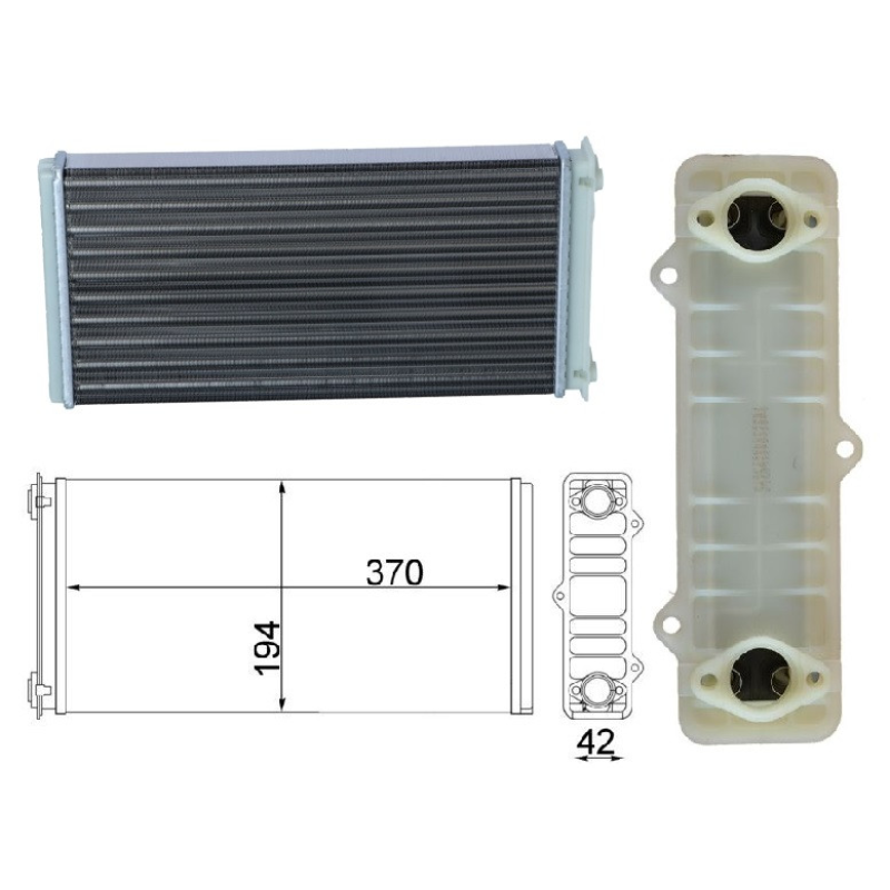 Радіатор обігрівача DAF 65 CF, 75 CF, 85 CF, CF 65, CF 75, CF 85, 95 XF, XF 95, XF 105 97- (NRF) Радіатор обігрівача DAF 65 CF, 75 CF, 85 CF, CF 65, CF 75, CF 85, 95 XF, XF 95, XF 105 97- (NRF)