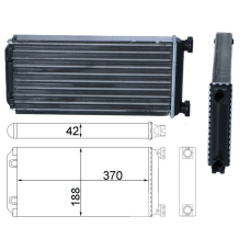 Радіатор обігрівача DAF 65 CF, 95 XF, XF 95, XF 105; MAN E2000, TGA, TGL I, TGM I, TGS I, TGX I 98- (NRF)